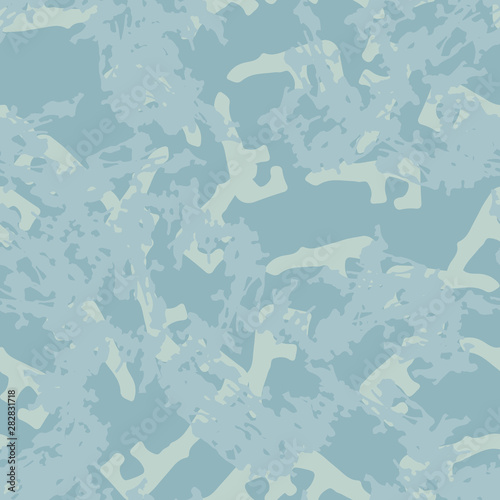 Winter camouflage of various shades of light blue colors