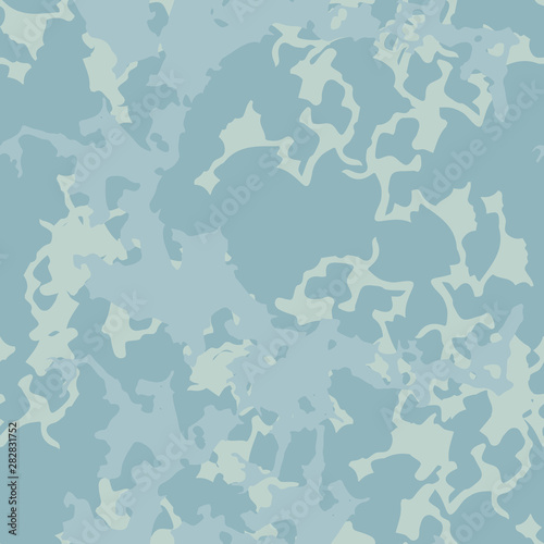 Winter camouflage of various shades of light blue colors