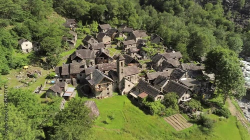 Aerial view of Foroglio, Switzerland