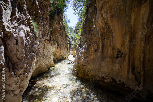 Rio chillar water hiking in españa spain. Streaming river.