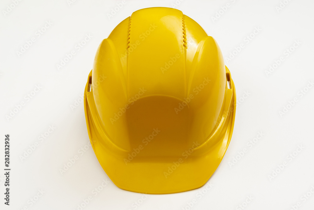 Fototapeta premium Close-up high angle view construction helmet