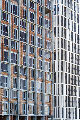 Close-up high-rise building under construction