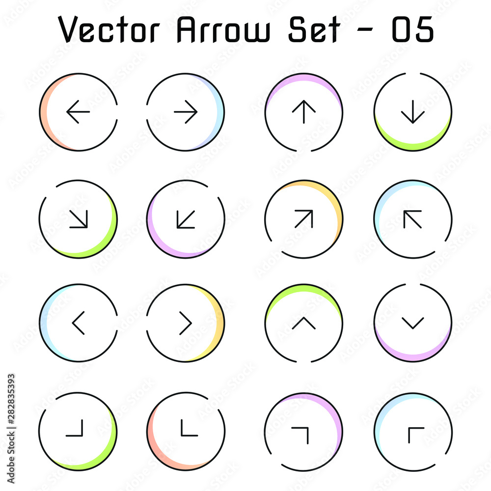 Vector Arrow Set. Arrows vector collection with abstract elements. Vector Arrow Set. Arrows vector collection with abstract elements.