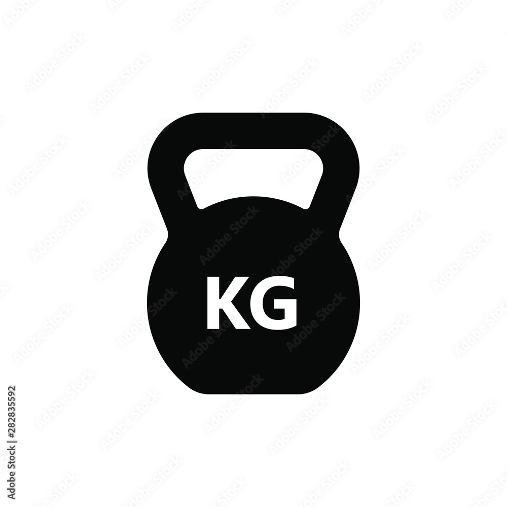 Kettlebell graphic icon. Kettlebell sign in the circle isolated on white background. Gym symbol. Vector illustration Kettlebell graphic icon. Kettlebell sign in the circle isolated on white background. Gym symbol. Vector illustration