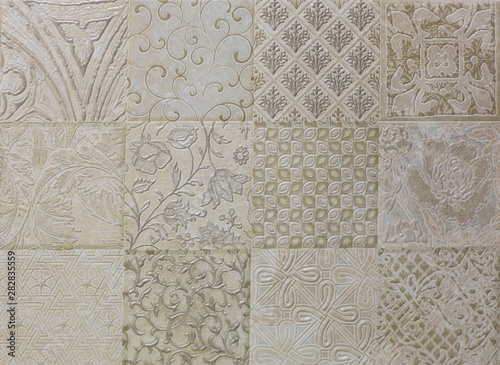 abstract seamless mosaic pattern, ceramic tile for interior
