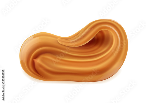 Portion of Peanut Butter, for packaging and design, on a white background. Vector illustration photo