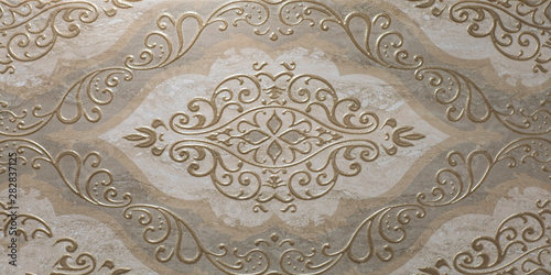 ceramic tile with leaf pattern