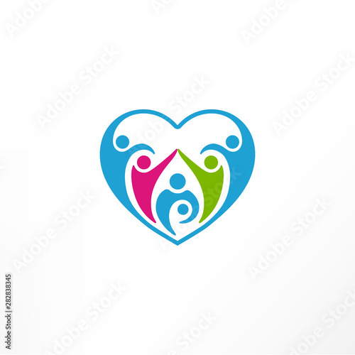 Child care foundation. Clean logo design. Vector illustration.