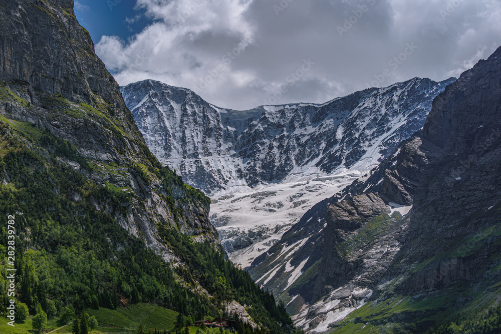 Top of the mountains in the Swiss Alps