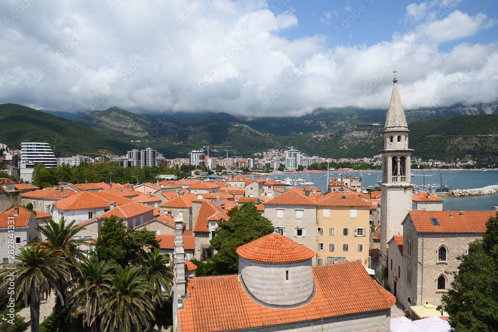View on old town of Budva, Montenegro