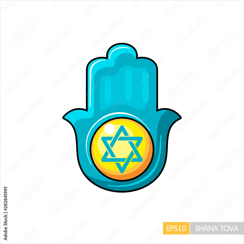 Hamsa hand. Rosh Hashanah icon. Shana tova Hamsa hand. Rosh Hashanah icon. Shana tova