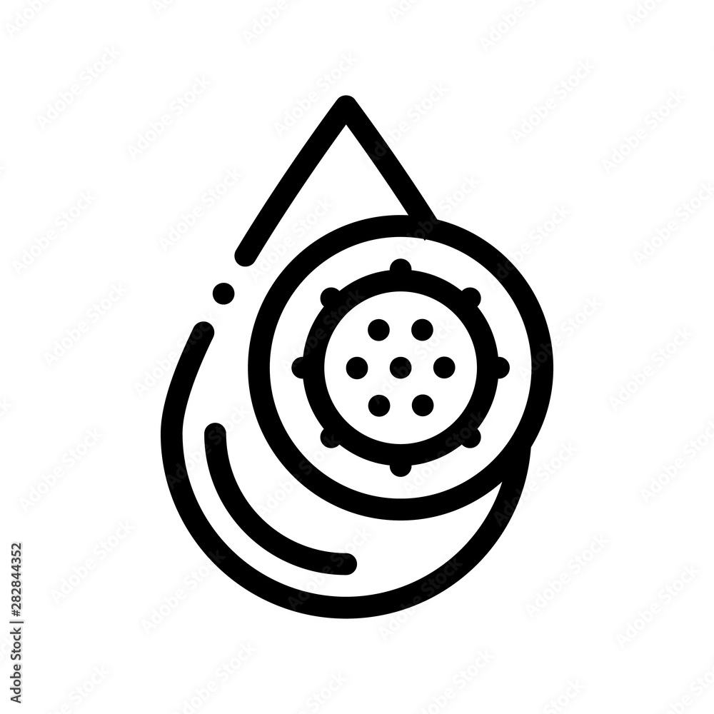 Liquid Drop With Germ Water Treatment Vector Icon Sign Thin Line. Unhealthy Microbe, Water Treatment Linear Pictogram. Environmental Ecosystem Plumbing Industry Monochrome Contour Illustration Liquid Drop With Germ Water Treatment Vector Icon Sign Thin Line. Unhealthy Microbe, Water Treatment Linear Pictogram. Environmental Ecosystem Plumbing Industry Monochrome Contour Illustration