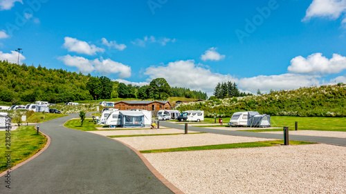 Red Kite Campsite, Llanidloes, Wales. A campsite for touring caravans, motorhome and campervans exploring mid-Wales, UK photo