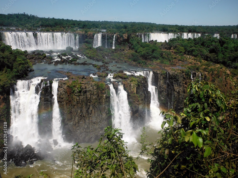 Fototapeta premium Iguazu Falls with rainbow
