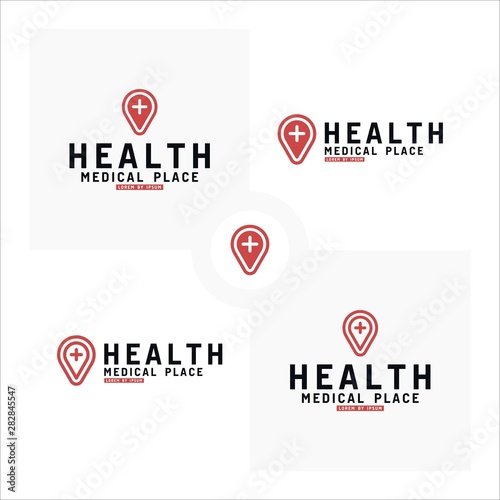 Medical Place or Health or Hospital or Location Logo Design Vector