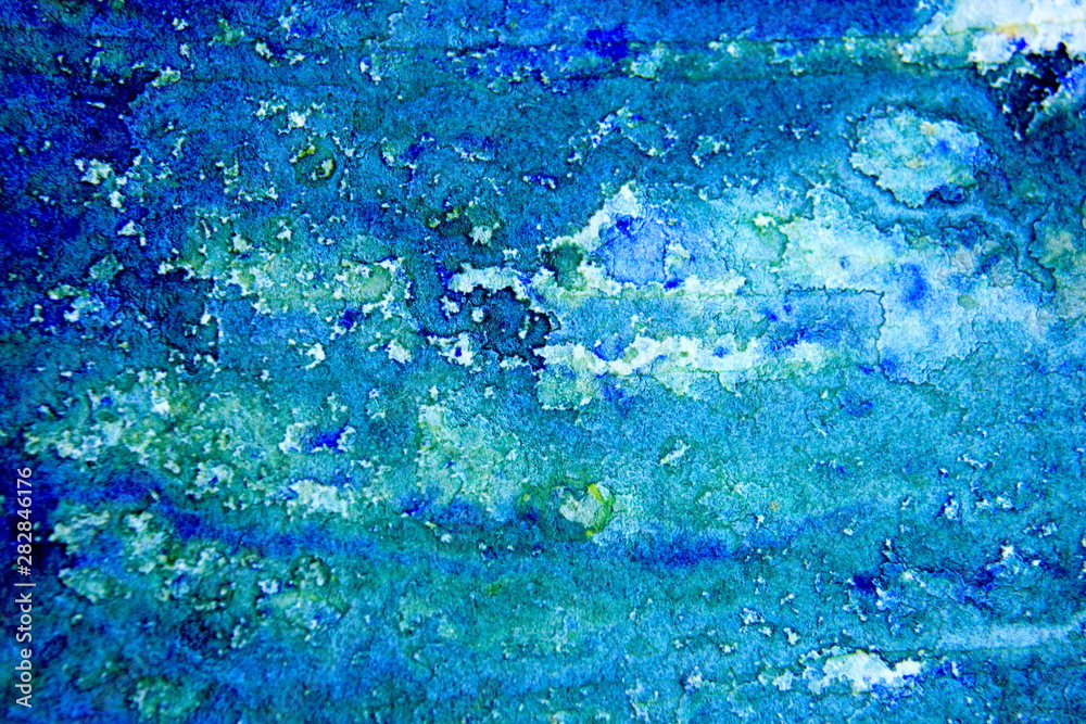 Blue with Green Watercolor Background