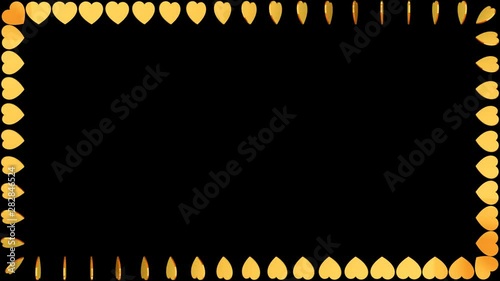 Frame - Rotating Gold Hearts