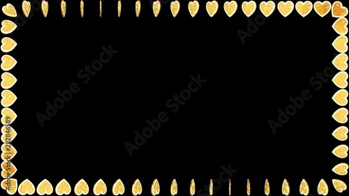 Frame-Rotating Golden Shimmering Hearts-2