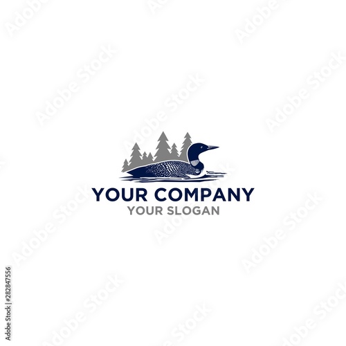Common Loon Logo Design Vector