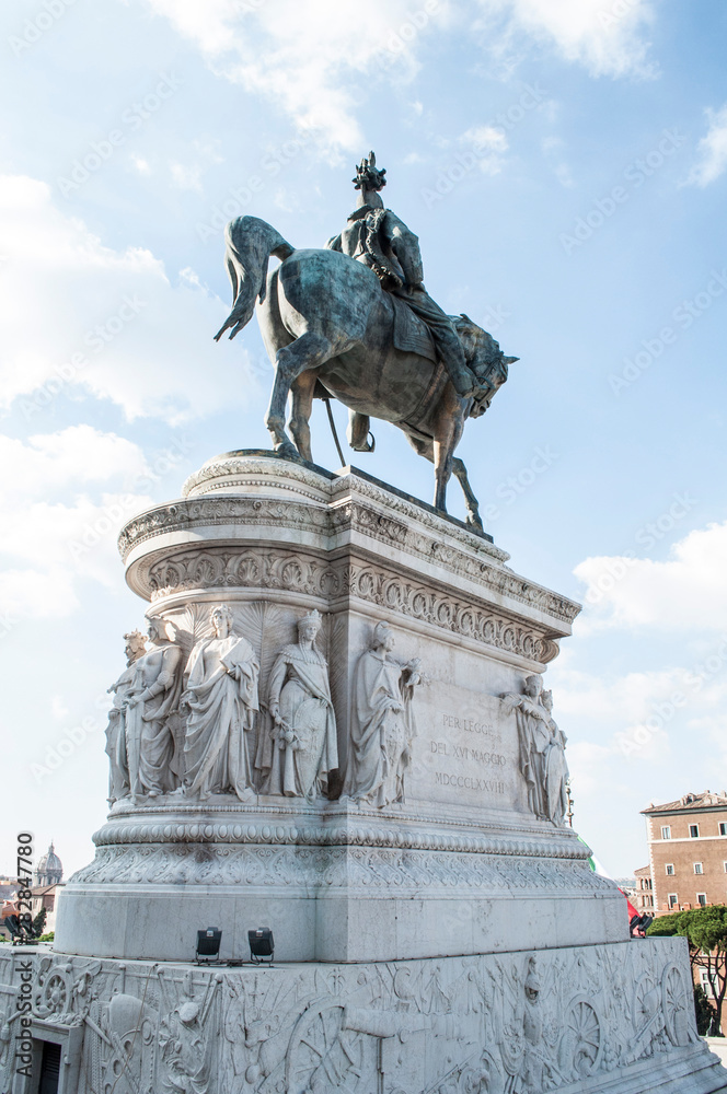 Detail of sculptures and columns Altare della Patria Vittorio Emanuele II Monument Rome Italy