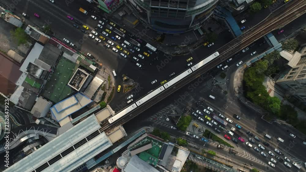 4k Aerial city view of Bangkok downtown, Flying over Bangkok, Thailand. 4k Aerial city view of Bangkok downtown, Flying over Bangkok, Thailand.