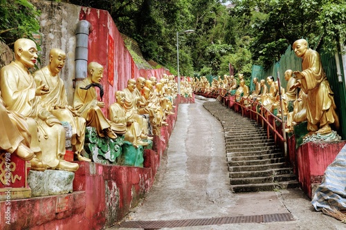 Canvas Print 10,000 Buddhas Monastery at Sha Tin Hong Kong