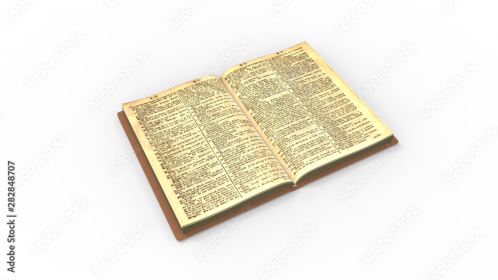 Obraz premium Classic book old isolated in white studio background 3d rendering