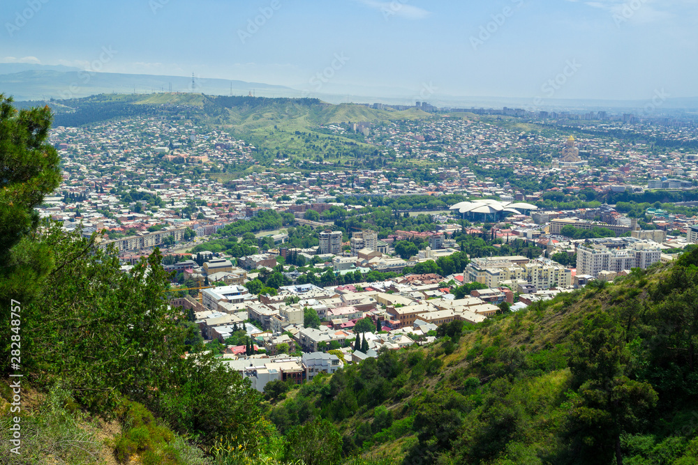 Georgia, Tbilisi. View of the city buildings. Travel concept