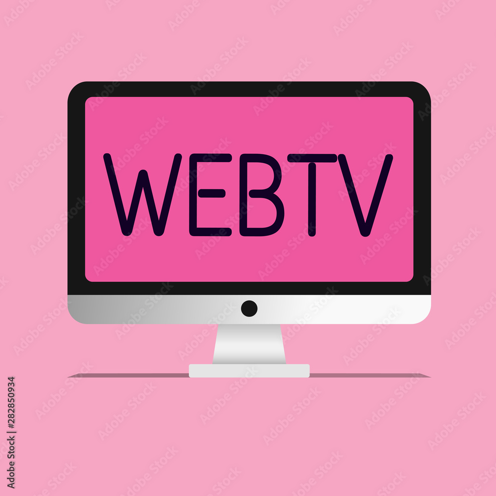 Handwriting text Webtv. Concept meaning Internet transmission programs produced both online and traditional. Handwriting text Webtv. Concept meaning Internet transmission programs produced both online and traditional.