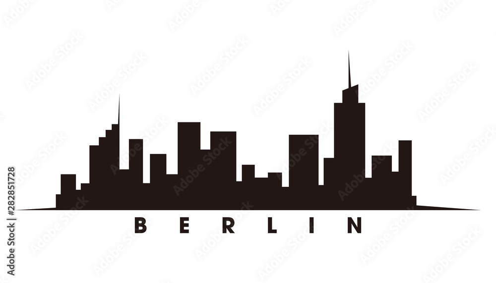 Berlin skyline and landmarks silhouette vector