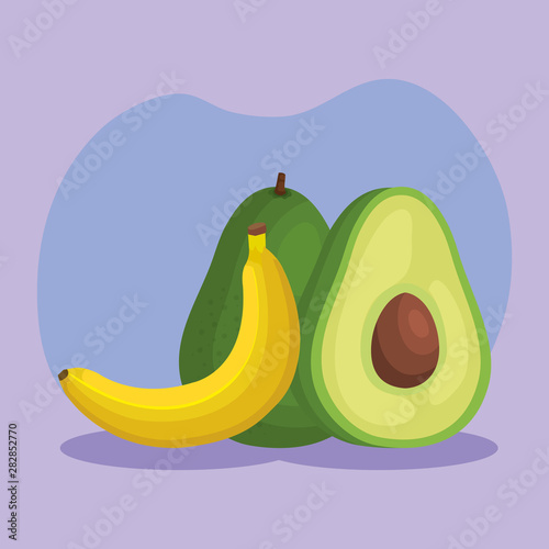 delicious banana and avocado fruits nutrition