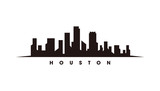 Houston skyline and landmarks silhouette vector