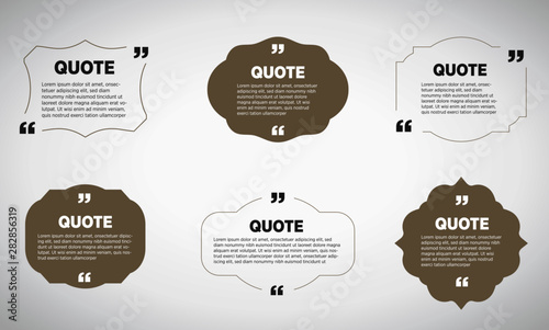 Modern block quote and pull quote line frame design elements. photo