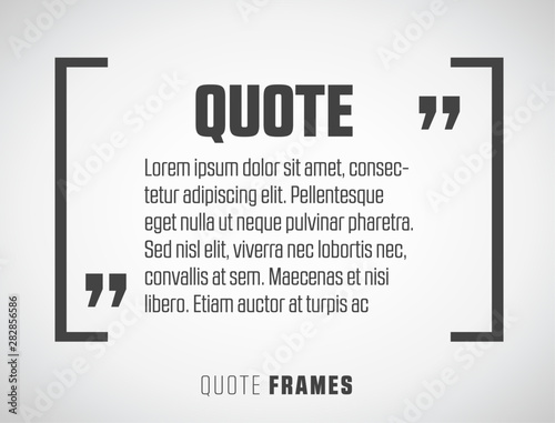 Modern block quote and pull quote line frame design elements.