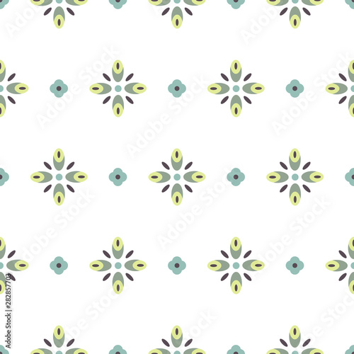 Geometric shapes seamless vector pattern. Abstract floral shapes background.