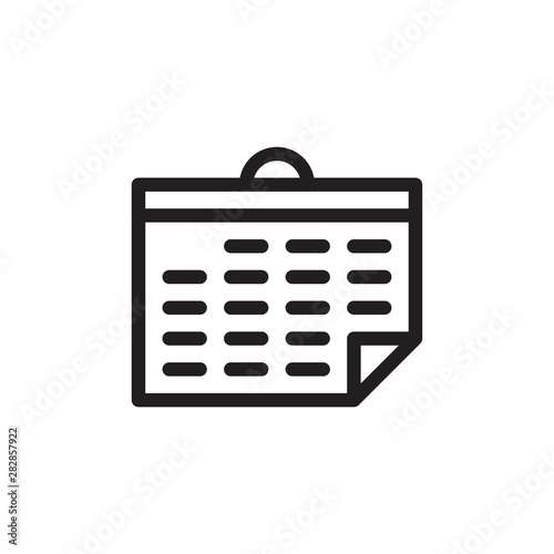 flat line calendar icon. Logo element illustration. calendar design. vector eps 10 . calendar concept. Can be used in web and mobile .