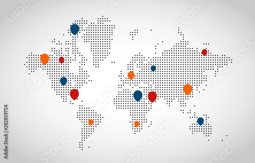 City map with some location tags
