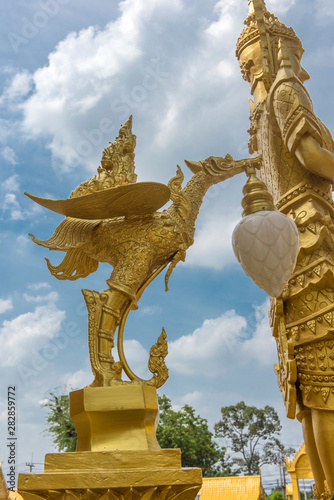 Beautiful golden chapel of Wat Paknam Jolo,Bangkhla,Chachoengsao Province,Thailand photo