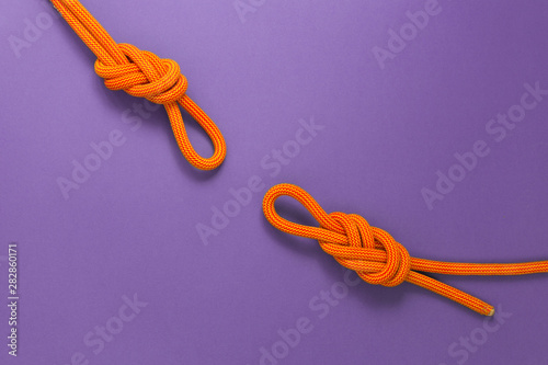 Two knots from climbing rope.