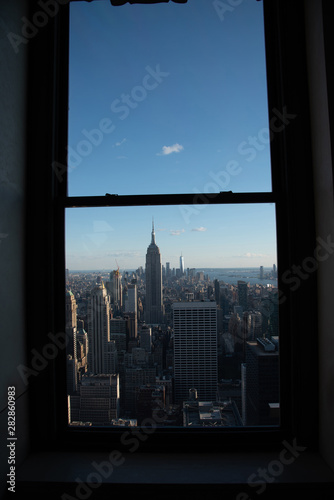 Looking South from a window on the top of Manhattans midtown (NYC, USA)