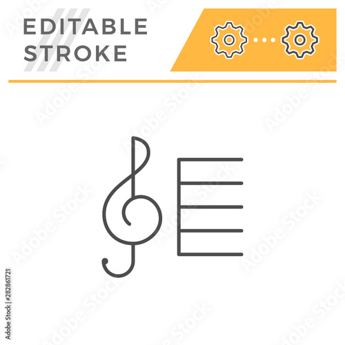 Treble clef editable stroke line icon