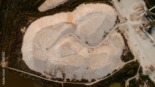 A quarry shot from above.