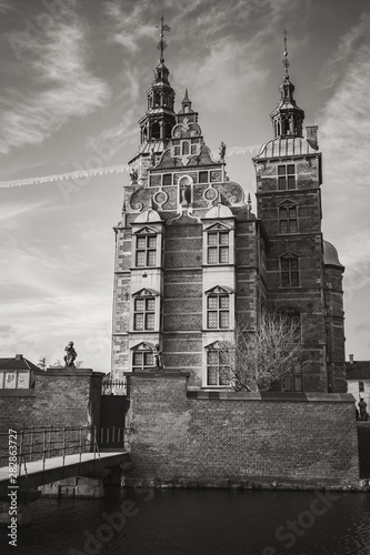 Photography Rosenborg Castle, black and white photo