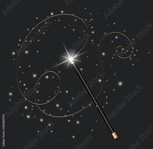 Vector illustration of magic wand.