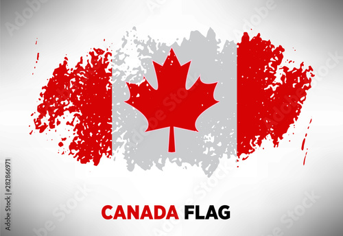 Canada colorful brush strokes painted flag. Flag of Canada