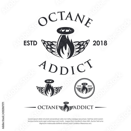 Photos octane addict logo vector hipster modern