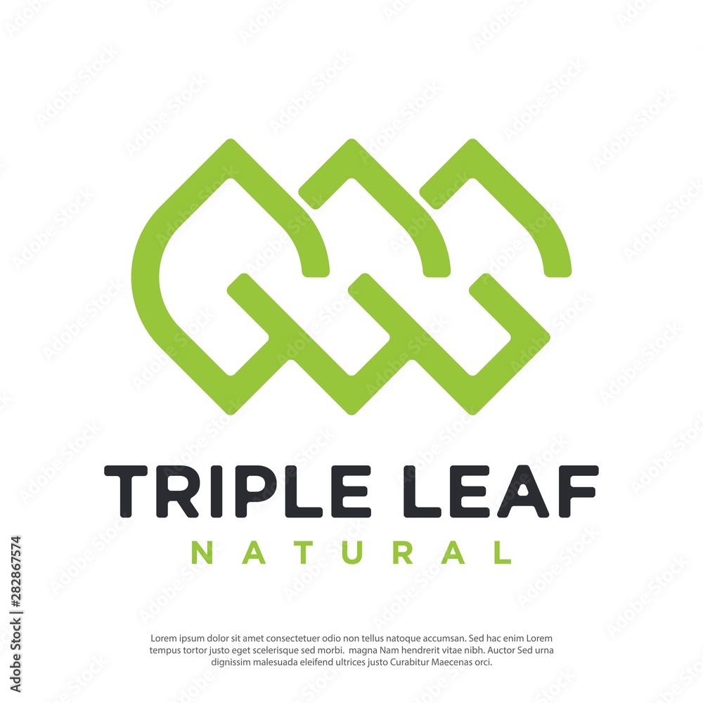 three leaf vector logo in an abstract manner three leaf vector logo in an abstract manner