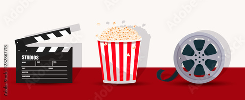 Movie time vector illustration.