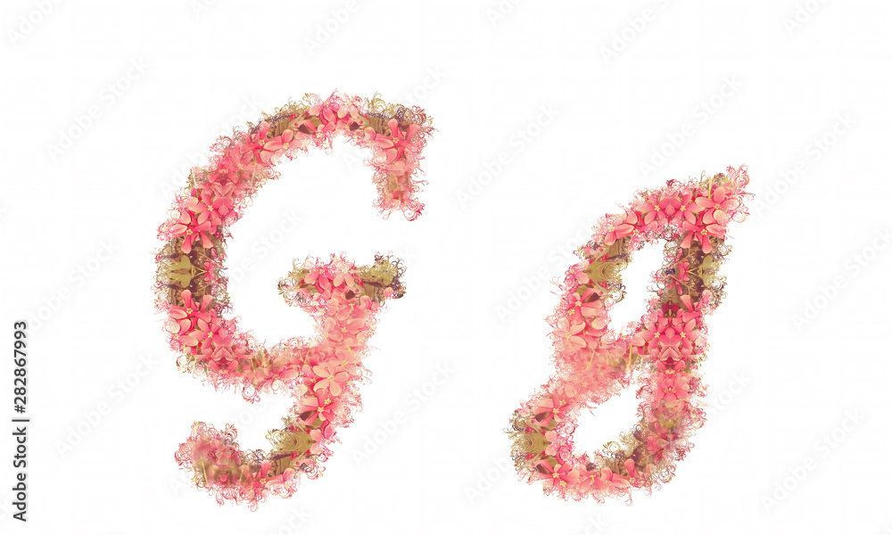 Flower alphabet. Colorful font. Uppercase and lowercase. Flower alphabet. Colorful font. Uppercase and lowercase.
