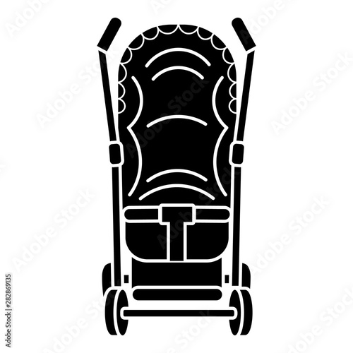 Front of pram icon. Simple illustration of front of pram vector icon for web design isolated on white background